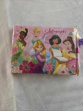 Disney Pink and Gold Princess Autograph Journal with Floral Art